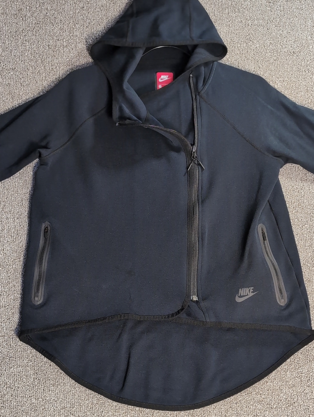 Nike Tech Fleece Cape Full-Zip Hoodie Jacket Size Small in Black - Picture 6 of 13
